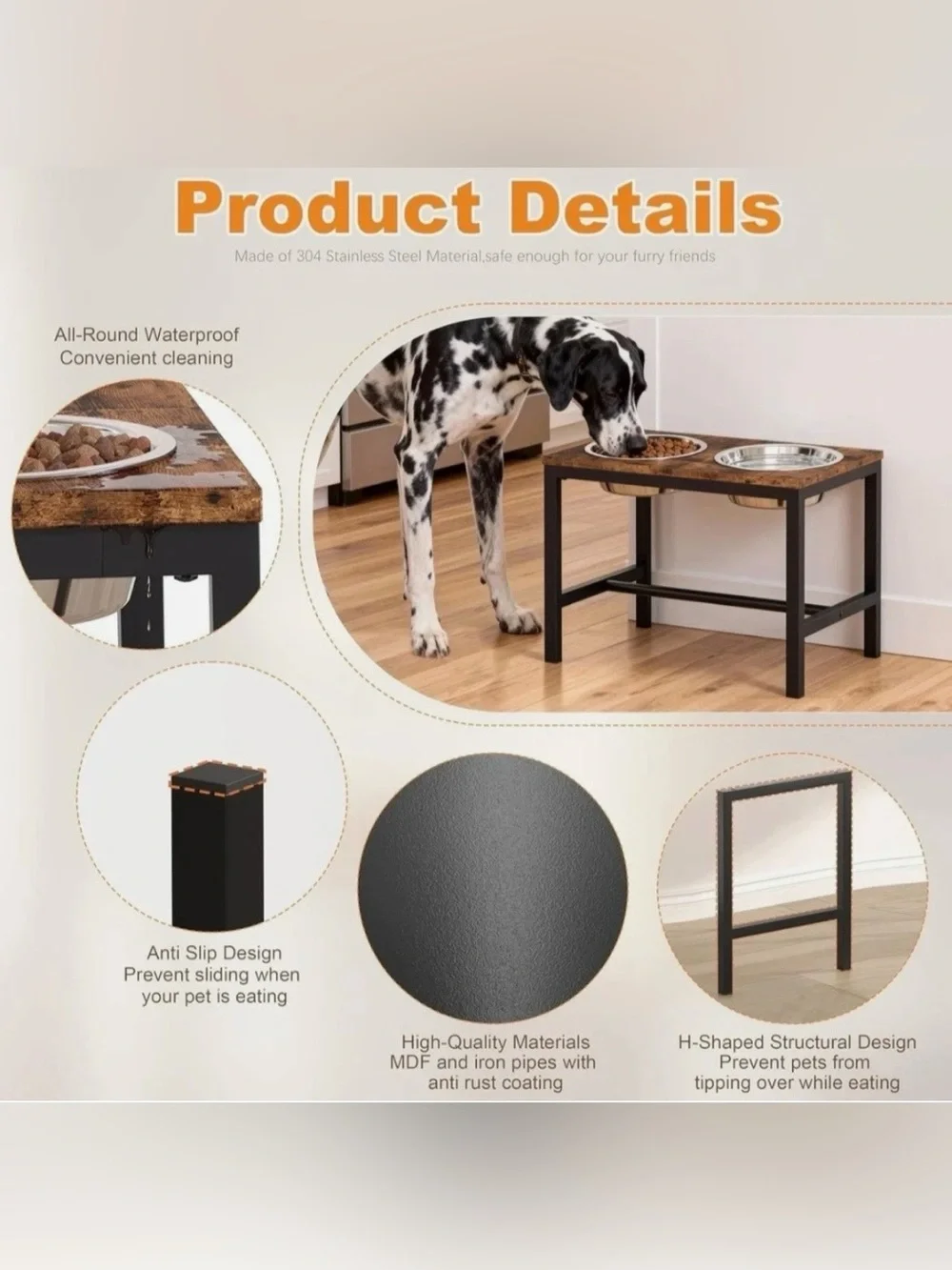 Piskyet Extra Large Elevated Dog Bowls Metal Raised Dog Bowl Stand 2 XLarge bowl